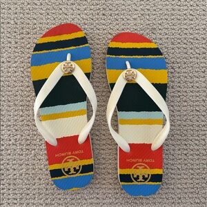 Tory Burch Striped Flip Flop - Size 8